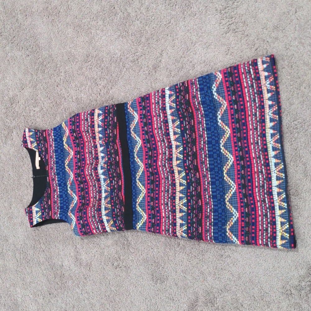 Hutch Anthropologie Woven Sleeveless Sheath Dress Pink Blue Black Cream Size 8